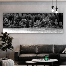Lade das Bild in den Galerie-Viewer, Spannrahmenbild Schluchsee im Schwarzwald schwarz weiss Panorama