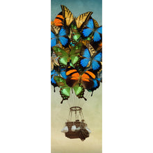 Lade das Bild in den Galerie-Viewer, Leinwandbild Schmetterling Heißluftballon Panorama Hoch