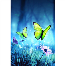 Lade das Bild in den Galerie-Viewer, Acrylglasbild Schmetterlinge im Zauberwald Hochformat