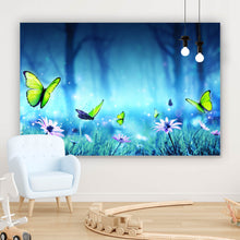 Lade das Bild in den Galerie-Viewer, Acrylglasbild Schmetterlinge im Zauberwald Querformat