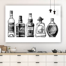 Lade das Bild in den Galerie-Viewer, Leinwandbild Schnaps und Whiskey Querformat