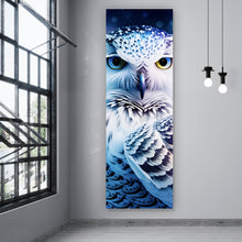 Lade das Bild in den Galerie-Viewer, Acrylglasbild Schneeeule Galaxy Digital Art Panorama Hoch