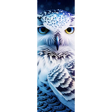 Lade das Bild in den Galerie-Viewer, Aluminiumbild gebürstet Schneeeule Galaxy Digital Art Panorama Hoch