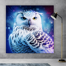 Lade das Bild in den Galerie-Viewer, Spannrahmenbild Schneeeule Galaxy Digital Art Quadrat