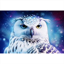 Lade das Bild in den Galerie-Viewer, Aluminiumbild Schneeeule Galaxy Digital Art Querformat