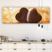 Lade das Bild in den Galerie-Viewer, Leinwandbild Schokoladen Herzen Panorama