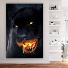 Lade das Bild in den Galerie-Viewer, Spannrahmenbild Schwarzer Panther Lava Hochformat