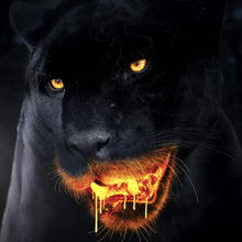 Lade das Bild in den Galerie-Viewer, Aluminiumbild gebürstet Schwarzer Panther Lava Quadrat