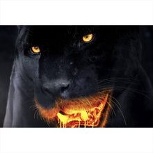 Lade das Bild in den Galerie-Viewer, Aluminiumbild Schwarzer Panther Lava Querformat