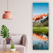 Lade das Bild in den Galerie-Viewer, Aluminiumbild See in den Alpen Österreich Panorama Hoch