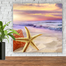 Lade das Bild in den Galerie-Viewer, Poster Seestern am Strand Quadrat