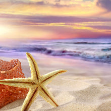 Lade das Bild in den Galerie-Viewer, Poster Seestern am Strand Quadrat