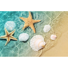 Lade das Bild in den Galerie-Viewer, Poster Seesterne und Muscheln am Strand Querformat
