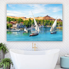 Lade das Bild in den Galerie-Viewer, Leinwandbild Segelboote in Ägypten Querformat