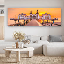 Lade das Bild in den Galerie-Viewer, Leinwandbild Sellin Pier auf Rügen Panorama