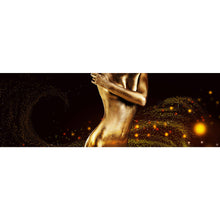 Lade das Bild in den Galerie-Viewer, Leinwandbild Sexy Body Paint Gold Panorama