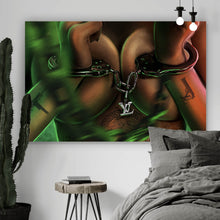 Lade das Bild in den Galerie-Viewer, Spannrahmenbild Sexy Girl in Handschellen Querformat