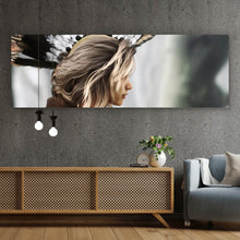Lade das Bild in den Galerie-Viewer, Leinwandbild Sexy Indianerin Panorama