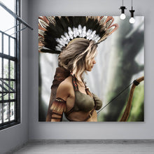 Lade das Bild in den Galerie-Viewer, Acrylglasbild Sexy Indianerin Quadrat