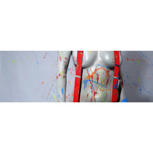 Lade das Bild in den Galerie-Viewer, Acrylglasbild Sexy Malerin mit Farbspritzern Panorama