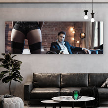 Lade das Bild in den Galerie-Viewer, Leinwandbild Sinnliche Frau in Dessous Panorama