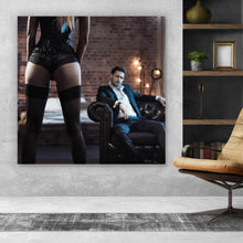 Lade das Bild in den Galerie-Viewer, Leinwandbild Sinnliche Frau in Dessous Quadrat
