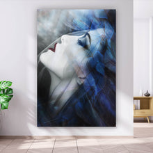 Lade das Bild in den Galerie-Viewer, Acrylglasbild Sinnliche Frau mit Schleier Hochformat