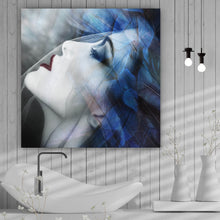 Lade das Bild in den Galerie-Viewer, Acrylglasbild Sinnliche Frau mit Schleier Quadrat