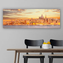 Lade das Bild in den Galerie-Viewer, Leinwandbild Skyline Domkuppel Valletta Panorama
