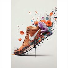 Lade das Bild in den Galerie-Viewer, Spannrahmenbild Sneaker mit Blumen Modern Art Hochformat