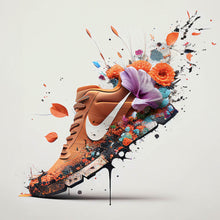 Lade das Bild in den Galerie-Viewer, Poster Sneaker mit Blumen Modern Art Quadrat