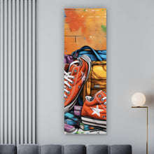 Lade das Bild in den Galerie-Viewer, Spannrahmenbild Sneaker Old School Street Art Panorama Hoch