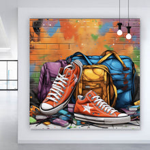Lade das Bild in den Galerie-Viewer, Acrylglasbild Sneaker Old School Street Art Quadrat