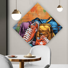 Lade das Bild in den Galerie-Viewer, Acrylglasbild Sneaker Old School Street Art Raute