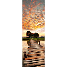Lade das Bild in den Galerie-Viewer, Aluminiumbild Sonnenuntergang am tropischen Fluss Panorama Hoch