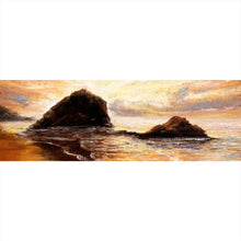 Lade das Bild in den Galerie-Viewer, Poster Sonnenuntergang im Ölgemälde Stil Panorama