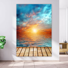 Lade das Bild in den Galerie-Viewer, Poster Sonnenuntergang über See Hochformat