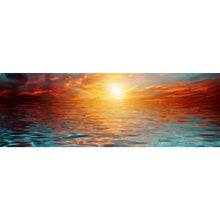 Lade das Bild in den Galerie-Viewer, Poster Sonnenuntergang über See Panorama