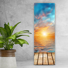 Lade das Bild in den Galerie-Viewer, Poster Sonnenuntergang über See Panorama Hoch