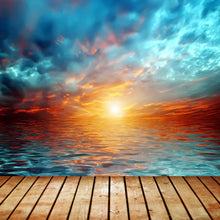 Lade das Bild in den Galerie-Viewer, Poster Sonnenuntergang über See Quadrat