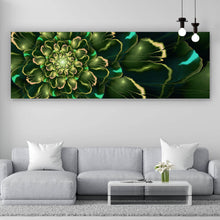 Lade das Bild in den Galerie-Viewer, Leinwandbild Space Flower Grün Panorama