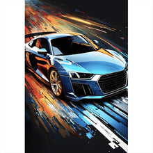Lade das Bild in den Galerie-Viewer, Poster Blauer Sportwagen Digital Art Hochformat