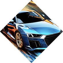Lade das Bild in den Galerie-Viewer, Poster Blauer Sportwagen Digital Art Raute