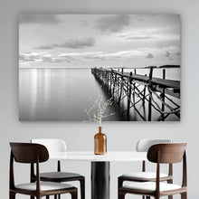 Lade das Bild in den Galerie-Viewer, Poster Steg in Schwarz Weiß Querformat
