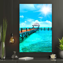 Lade das Bild in den Galerie-Viewer, Poster Steg ins karibische Meer Hochformat