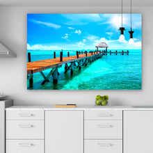Lade das Bild in den Galerie-Viewer, Poster Steg ins karibische Meer Querformat