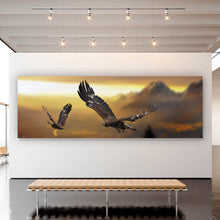 Lade das Bild in den Galerie-Viewer, Leinwandbild Steinadler in den Alpen Panorama
