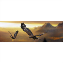 Lade das Bild in den Galerie-Viewer, Leinwandbild Steinadler in den Alpen Panorama