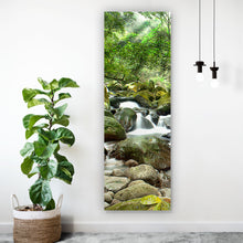 Lade das Bild in den Galerie-Viewer, Aluminiumbild Steiniger Wasserfall Panorama Hoch