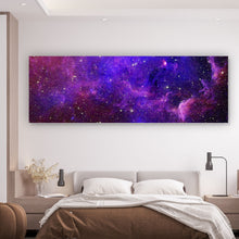 Lade das Bild in den Galerie-Viewer, Aluminiumbild gebürstet Sternen Galaxie Panorama